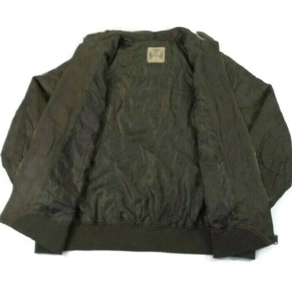 Ruff Hewn Green Faux Suede Bomber Style Zip Front Jacket Womens 2X Military - Picture 8 of 14